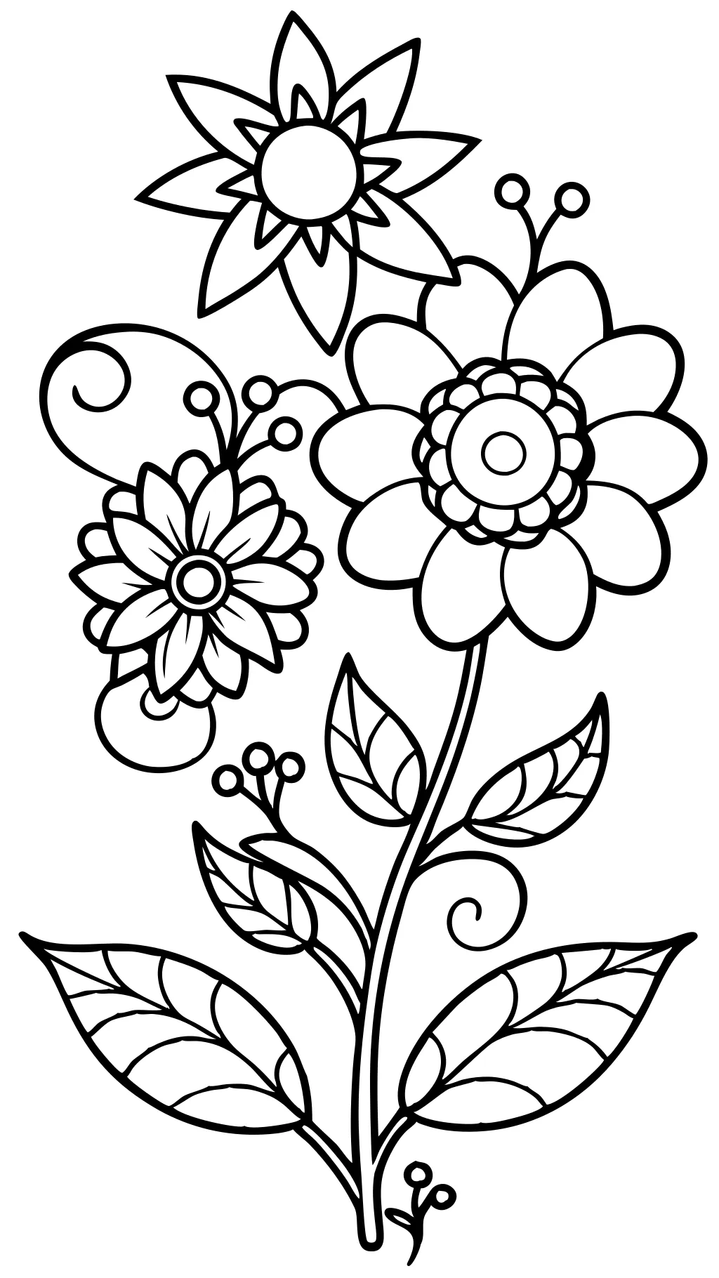 coloriages de motif de fleurs